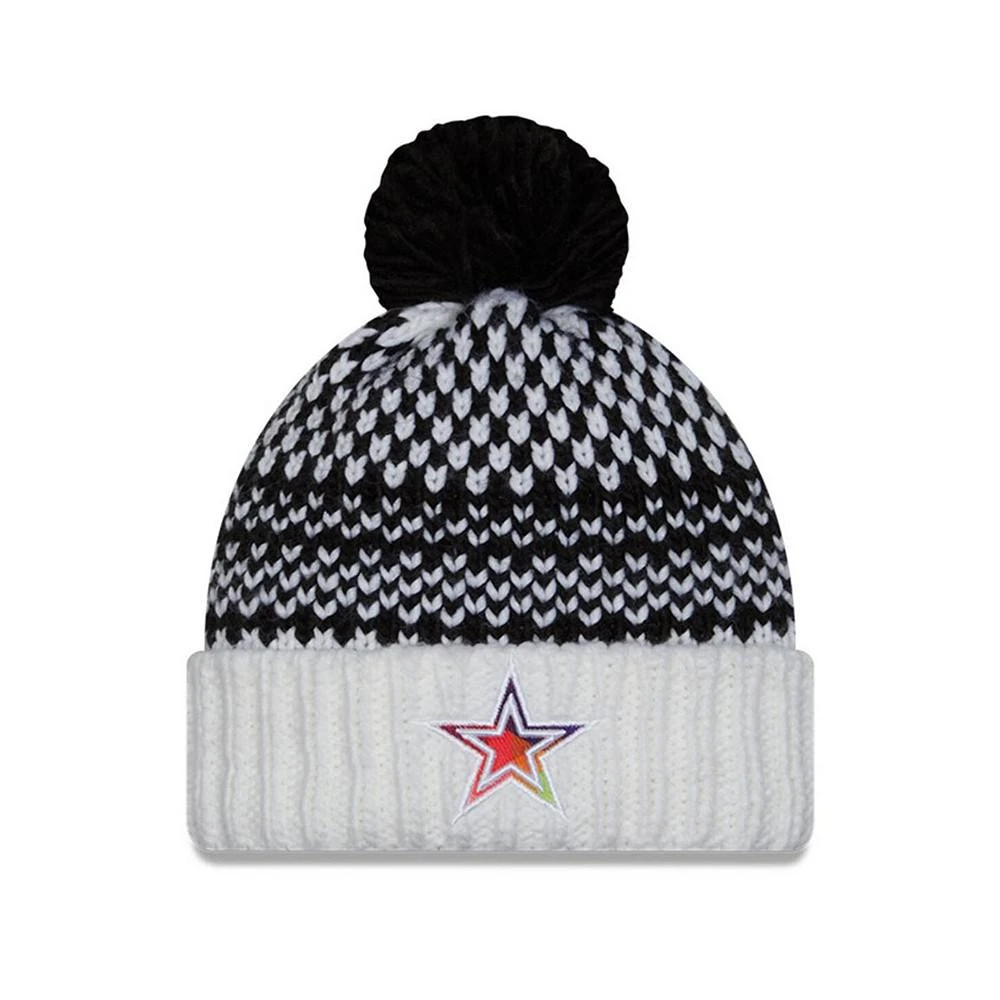 商品New Era|Women's Black, White Dallas Cowboys 2023 NFL Crucial Catch Cuffed Pom Knit Hat,价格¥268,第1张图片