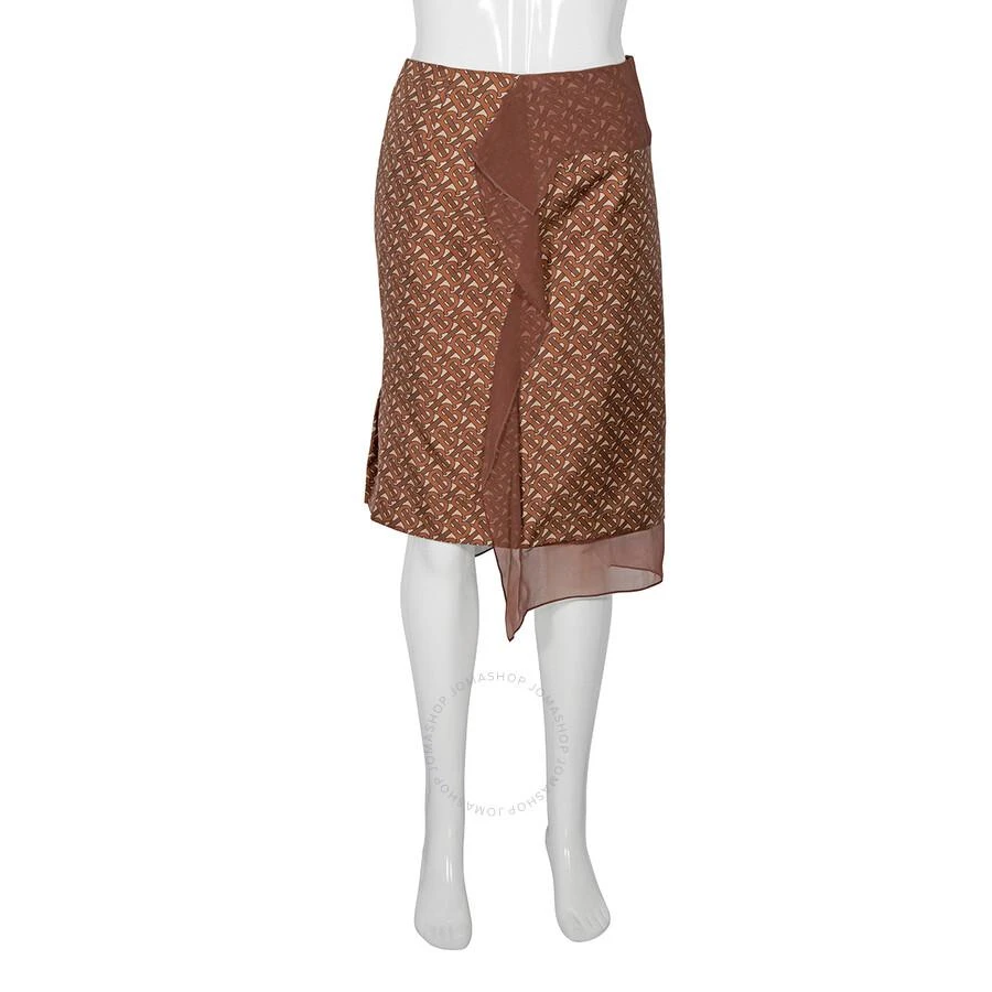 商品Burberry|Burberry Brown Logo Printed Scarf Detail Skirt, Brand Size 8 (US Size 6),价格¥4768,第1张图片