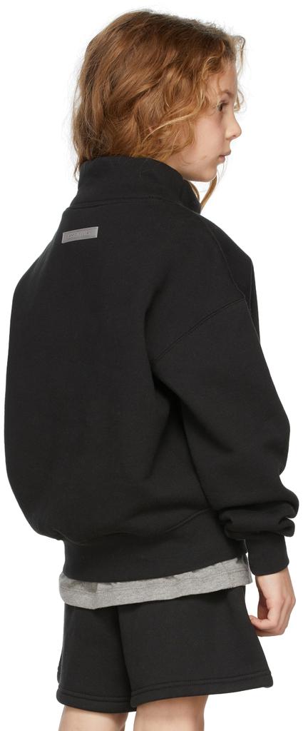 Kids Black Mock Neck Sweatshirt商品第4张图片规格展示