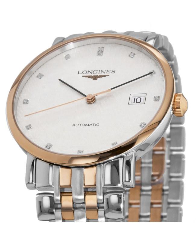 Longines Elegant Rose Gold & Steel Automatic Diamond Men's Watch L4.810.5.77.7商品第2张图片规格展示