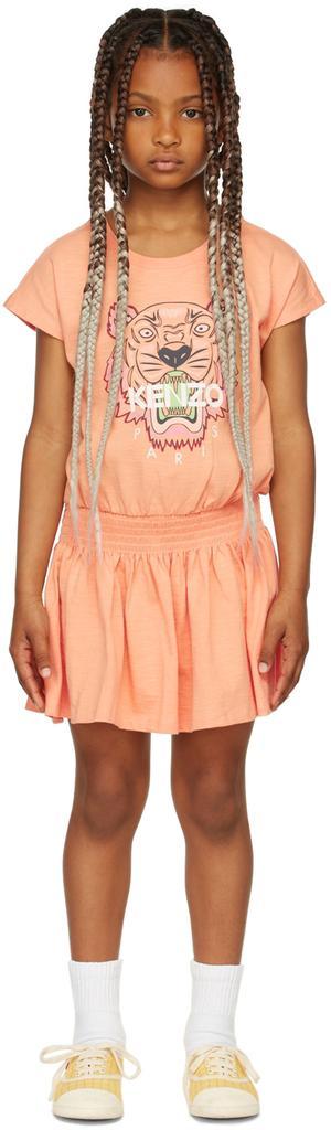 商品Kenzo|Kids Orange Tiger Dress,价格¥554,第1张图片