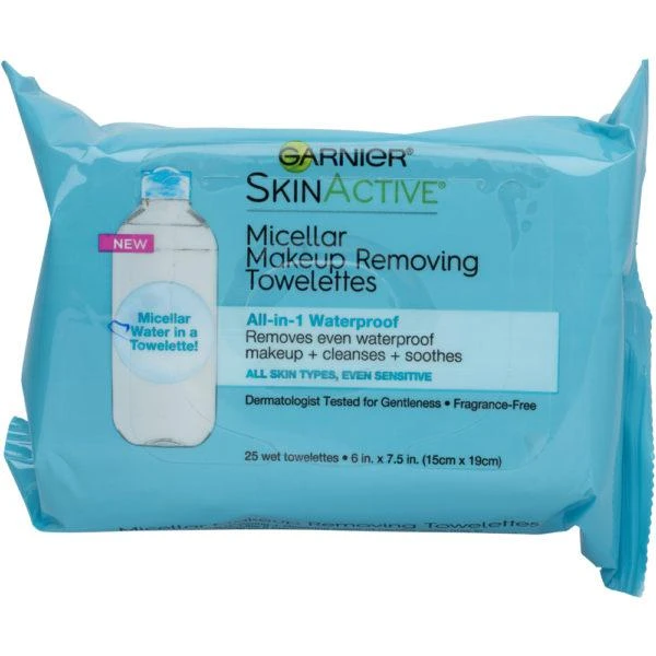 商品Garnier|SkinActive Micellar Waterproof Makeup Removing Towelettes,价格¥56,第1张图片