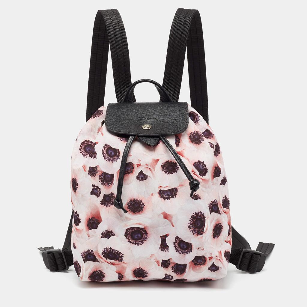 Longchamp Multicolor Floral Print Nylon and Leather Le Pliage Drawstring Backpack商品第1张图片规格展示