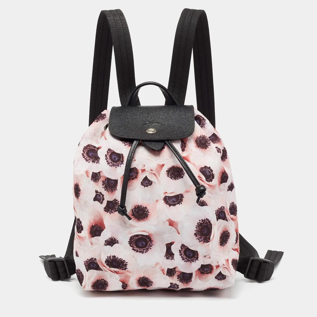 商品[二手商品] Longchamp|Longchamp Multicolor Floral Print Nylon and Leather Le Pliage Drawstring Backpack,价格¥962,第1张图片