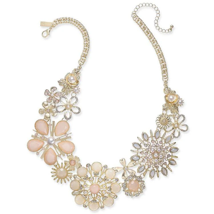商品INC International|I.N.C. Gold-Tone Imitation Pearl, Stone & Crystal Flower Collar Necklace, 17" + 3" extender, Created for Macy's,价格¥111,第1张图片