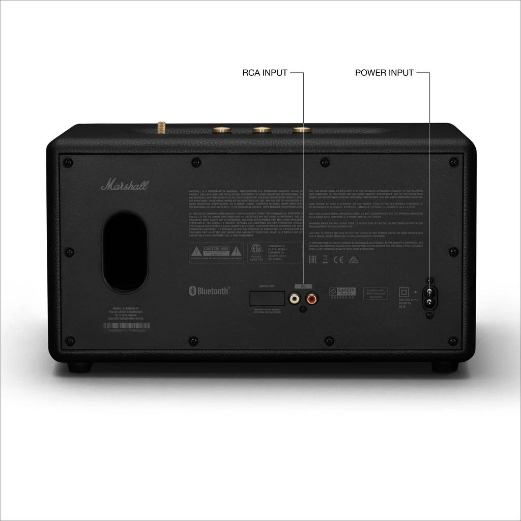 Marshall Stanmore III Bluetooth Home Speaker - Loud Stereo Sound with Bass and Treble Controls | Plug-in Powered | Record Player Compatible | RCA and 3.5 mm Aux Inputs - Black 商品