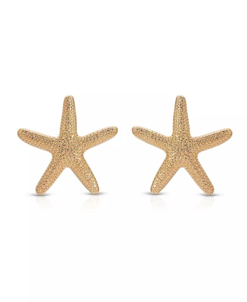 商品Ettika Jewelry|18k Gold Plated Zinc Starfish Large Statement Stud Earrings,价格¥524,第1张图片