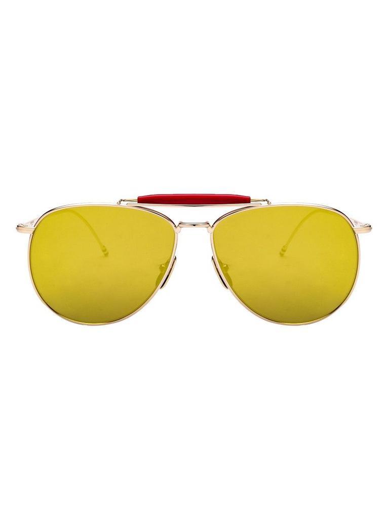 商品Thom Browne|Aviator mirrored sunglasses,价格¥6041,第1张图片