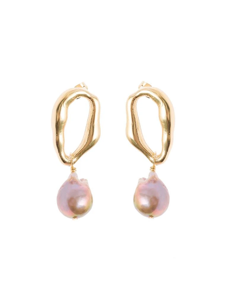 商品FORTE_FORTE|Forte_Forte Gold-tone Sculpture Earrings With Fresh-water Pearl Pendant In Bronze Woman,价格¥1370,第1张图片