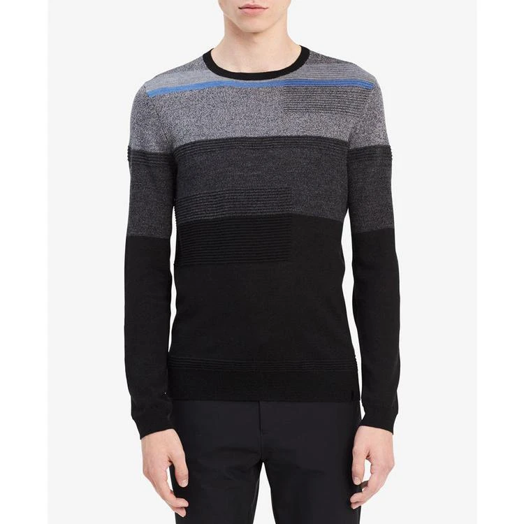 商品Calvin Klein|Men's Texture Stripe Merino Sweater,价格¥201,第3张图片详细描述