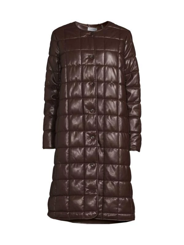 商品Calvin Klein|Longline Faux Leather Puffer Jacket,价格¥484,第3张图片详细描述