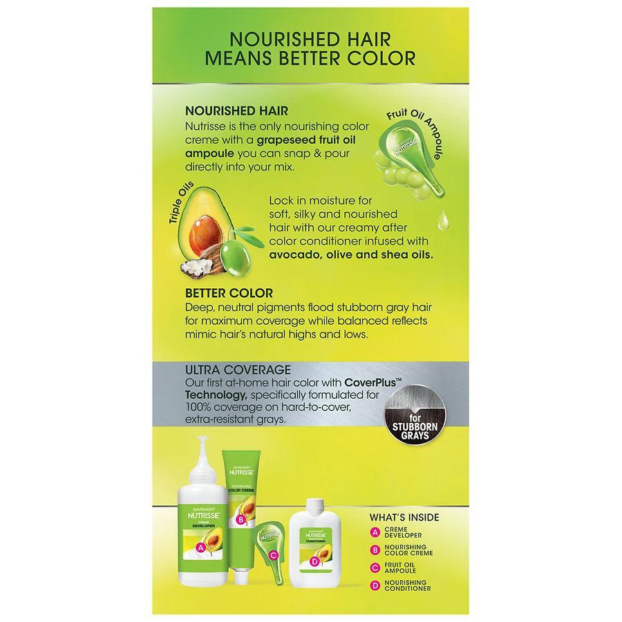 商品Garnier Nutrisse|Ultra Coverage Nourishing Color Creme Permanent Hair Color,价格¥105,第2张图片详细描述