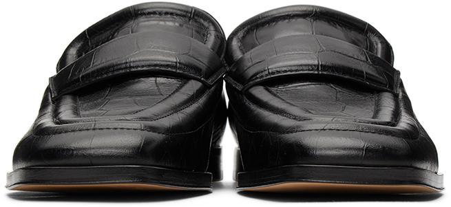 Black Croc Loafers商品第2张图片规格展示