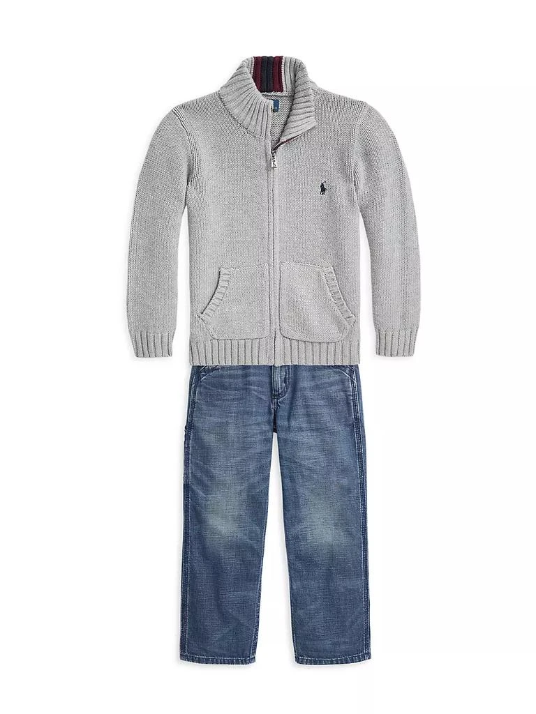 商品Ralph Lauren|Little Boy's &amp; Boy's Knit Zip-Up Sweater,价格¥299,第2张图片详细描述