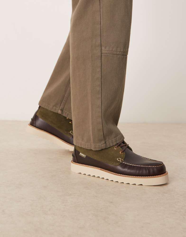 Barbour Hadston chukka boot in olive green/dark brown  display picture 1