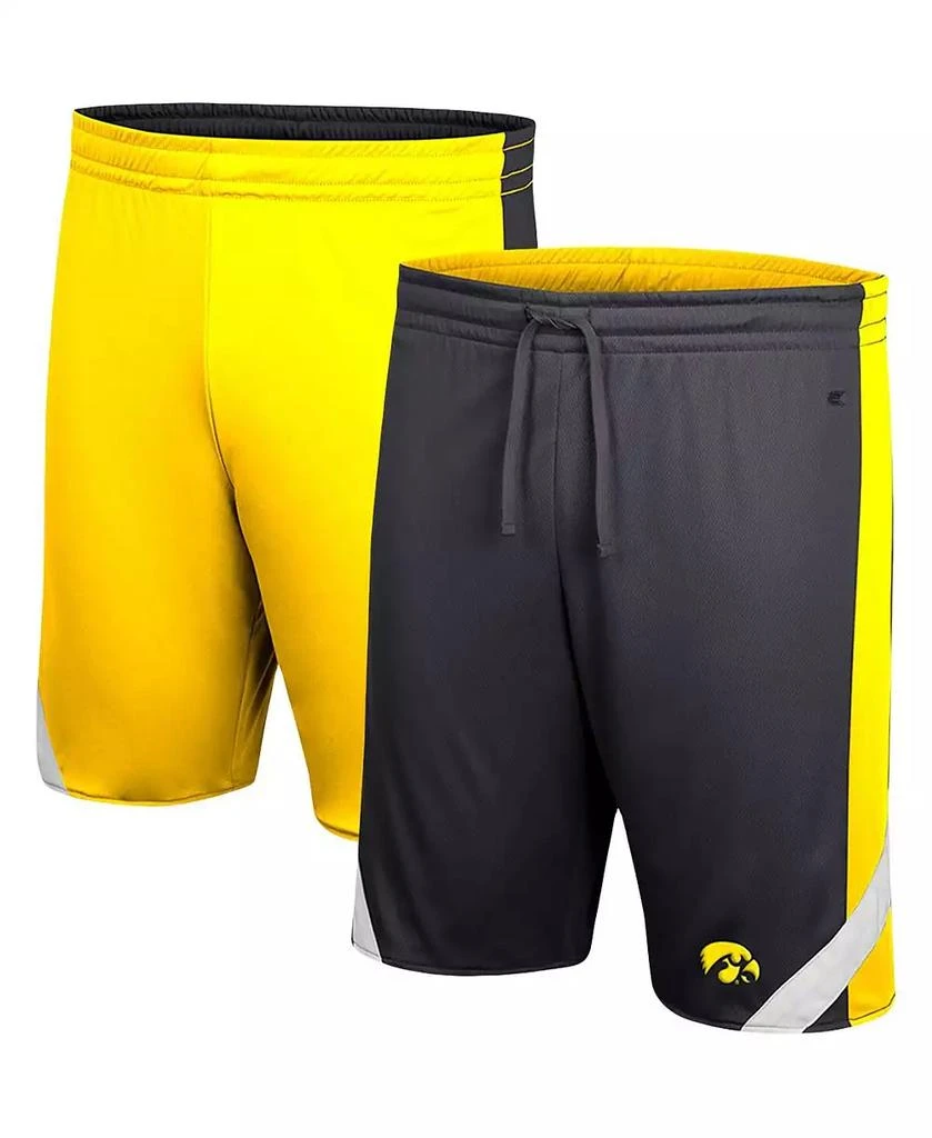 商品Colosseum|Men's Black, Gold Iowa Hawkeyes Am I Wrong Reversible Shorts,价格¥270,第1张图片