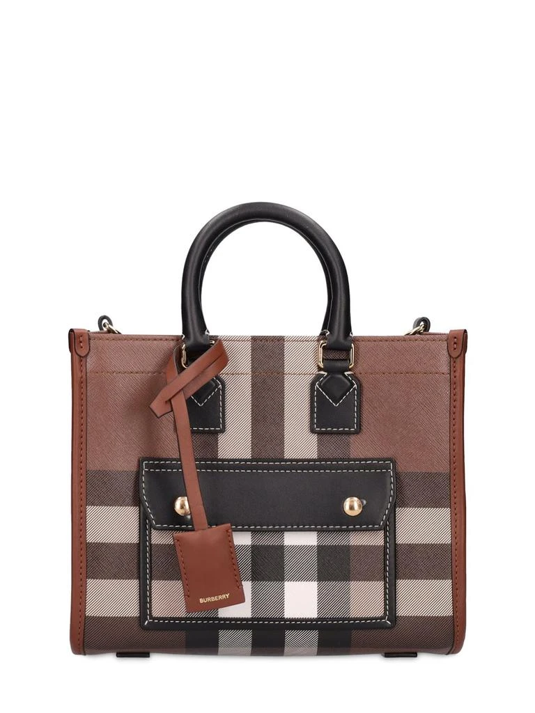 商品Burberry|Mini Freya Check Canvas & Leather Tote,价格¥11849,第1张图片