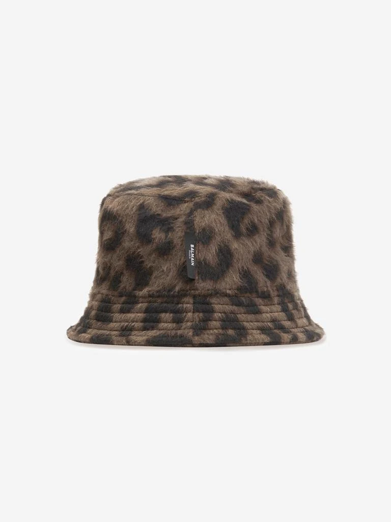 商品Balmain|Balmain Girls Leopard Bucket Hat in Brown,价格¥581,第3张图片详细描述