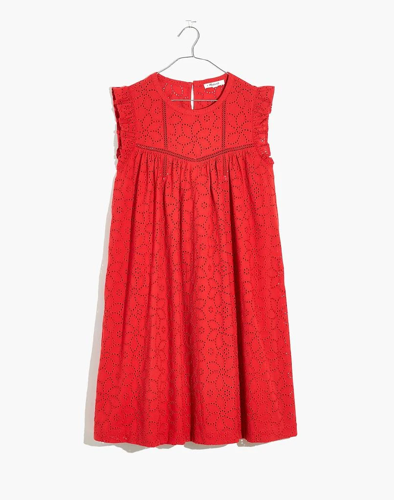 商品Madewell|Eyelet Ruffle-Sleeve Mini Dress,价格¥398,第4张图片详细描述