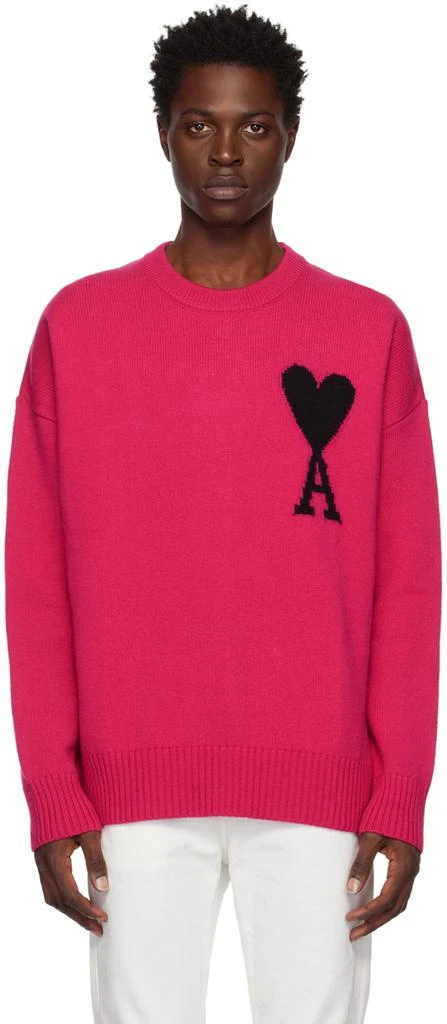 商品AMI|Pink Ami de Cœur Sweater,价格¥1806,第1张图片