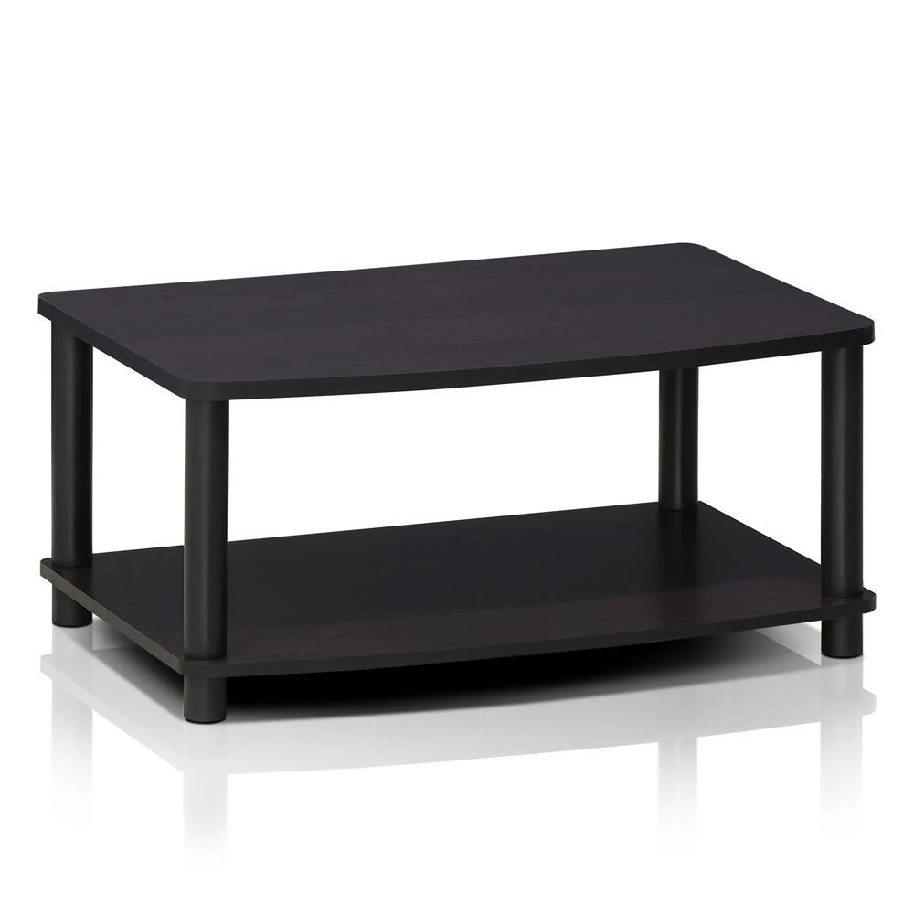 商品Furinno|13191DWN Turn-N-Tube No Tools 2-Tier Elevated TV Stands, Dark Walnut,价格¥469,第1张图片