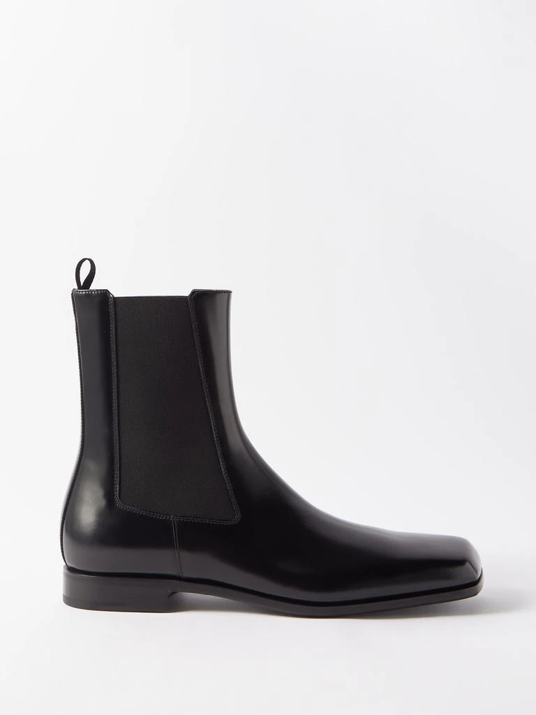 商品Prada|Square-toe patent-leather Chelsea boots,价格¥4881,第1张图片