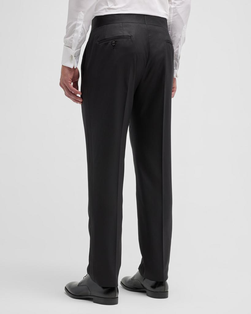 Men's Tonal Wool-Blend Tuxedo Pants商品第4张图片规格展示