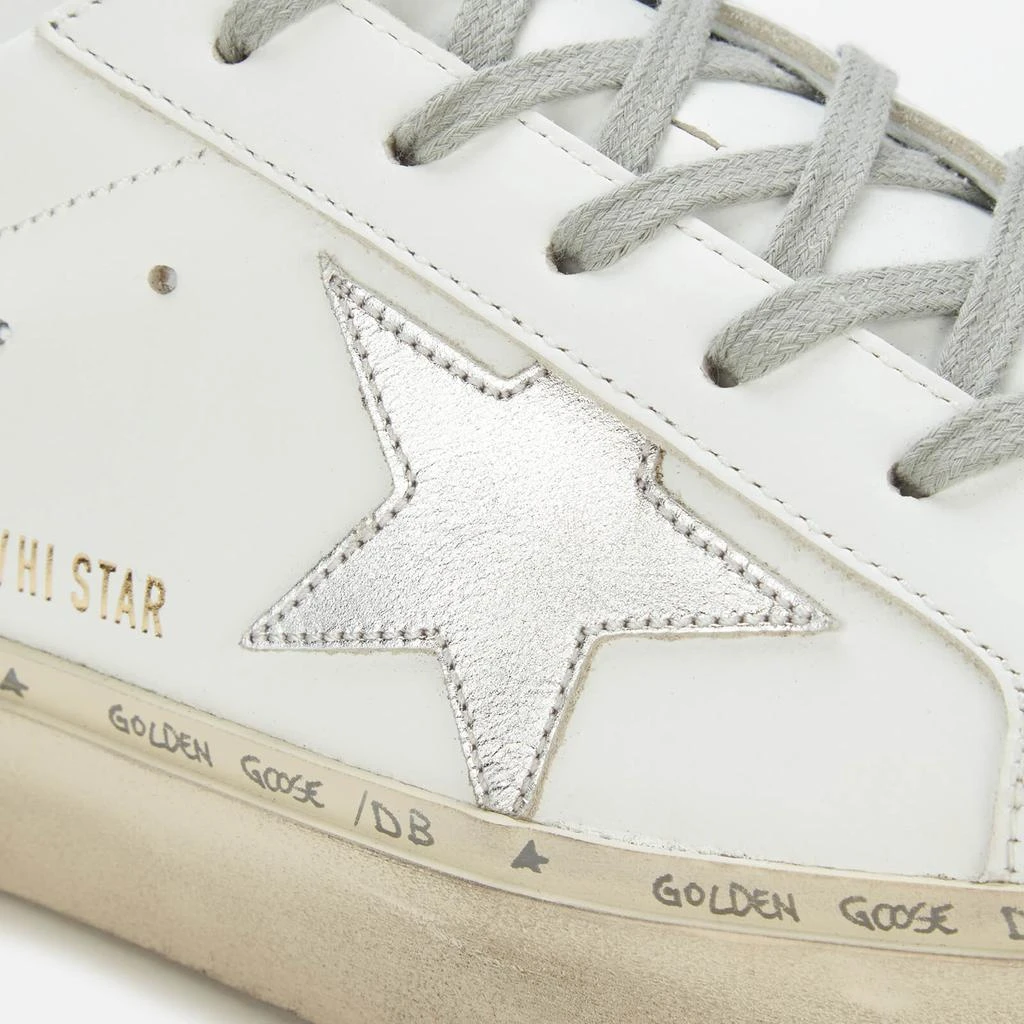 Golden Goose Golden Goose Women's Hi-Star Leather Flatform Trainers - White/Silver 4