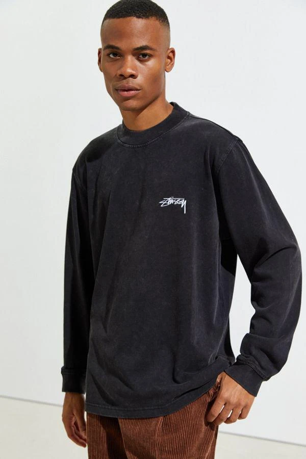 商品STUSSY|Stussy Big Stock Logo Mock Neck Long Sleeve Tee 卫衣,价格¥265,第3张图片详细描述