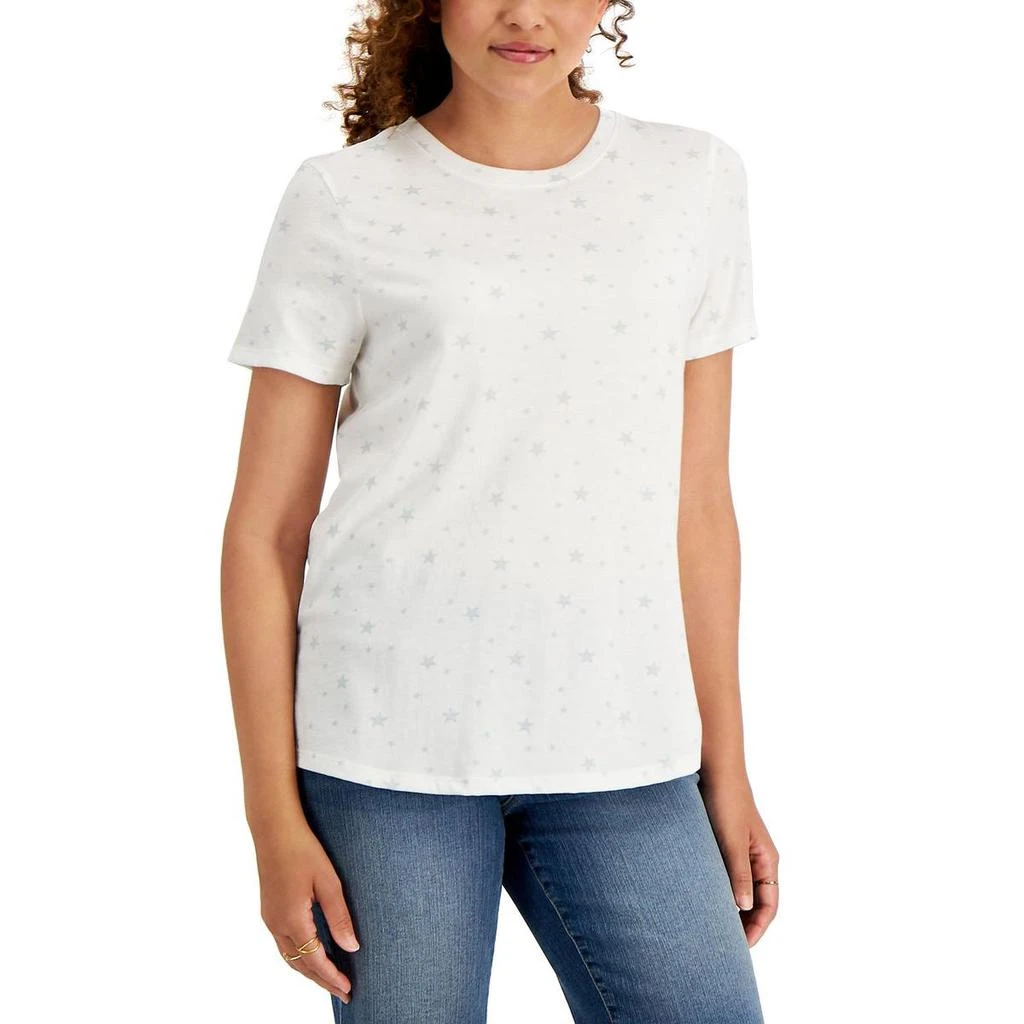 商品Style & Co|Style & Co. Womens Star Cotton T-Shirt,价格¥39,第1张图片