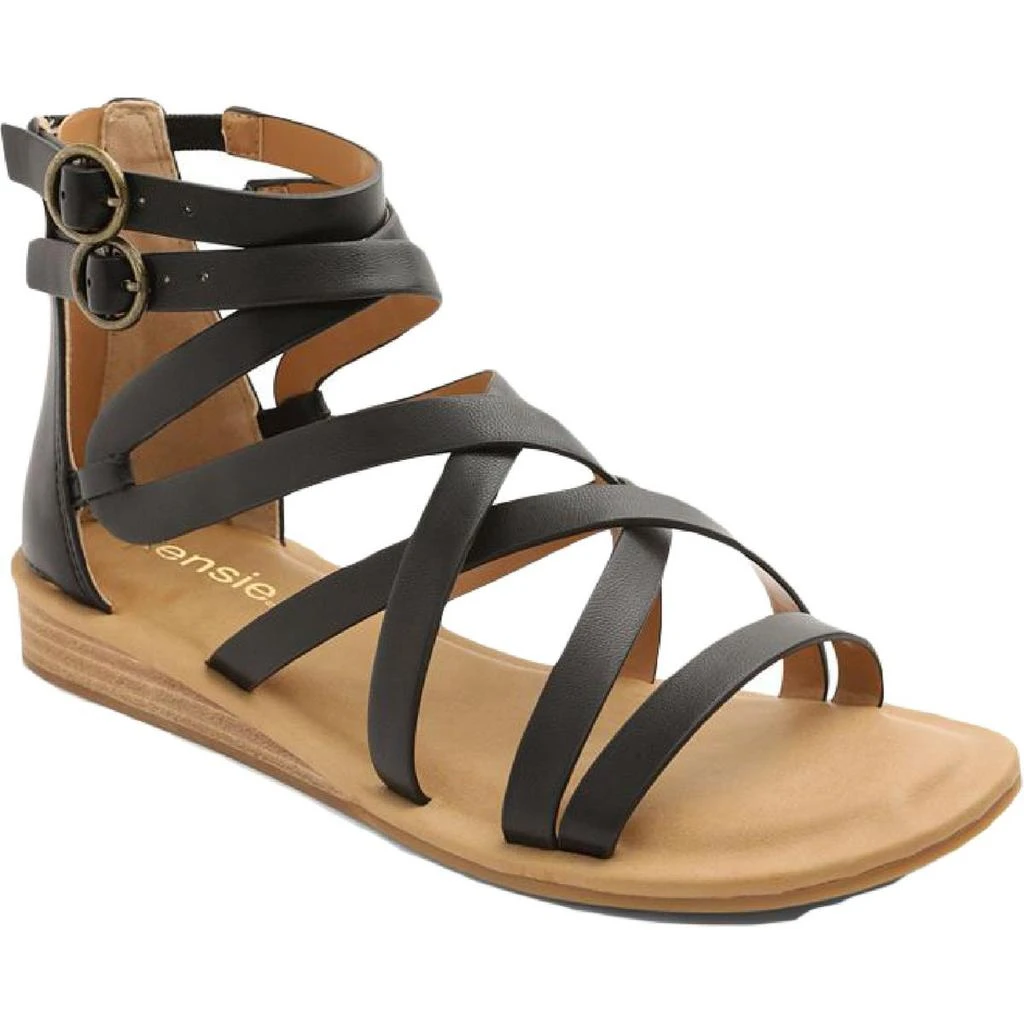 商品Kensie|Kensie Womens Lanica Leather Ankle Strappy Sandals,价格¥69,第1张图片