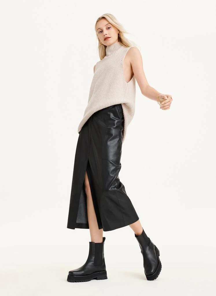 商品DKNY|Faux Leather Midi Skirt With Cargo Pockets,价格¥494,第2张图片详细描述