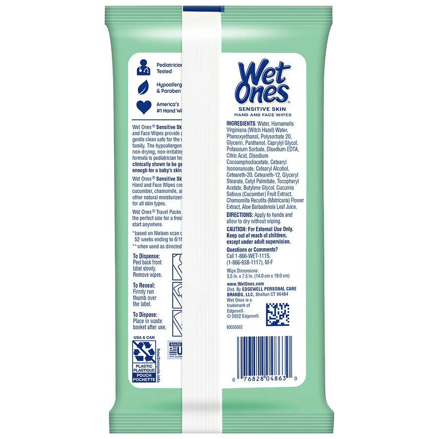 商品Wet Ones|Travel Pack Wipes Sensitive Skin,价格¥24,第2张图片详细描述