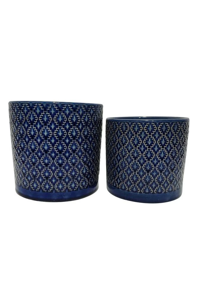 商品DREW ROSE DESIGNS|Diamond Pattern Ceramic Planter - Set of 2,价格¥247,第1张图片