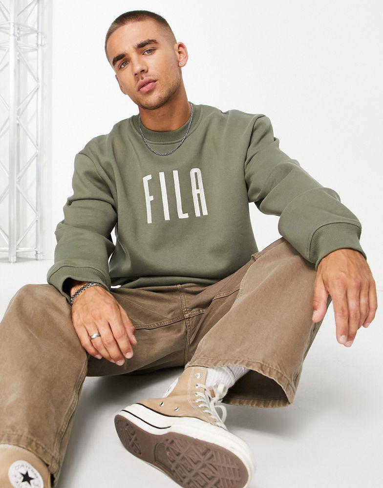 Fila heritage sweatshirt in khaki商品第1张图片规格展示