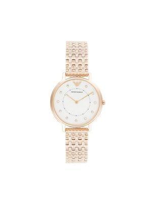 商品Emporio Armani|41MM Rose Gold IP Stainless Steel & Crystal Bracelet Watch,价格¥1009,第1张图片