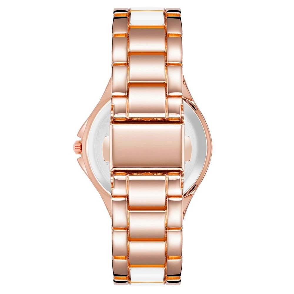 商品Anne Klein|Women's Link Bracelet Watch in Rose Gold-Tone with White Enamel, 36mm,价格¥322,第3张图片详细描述