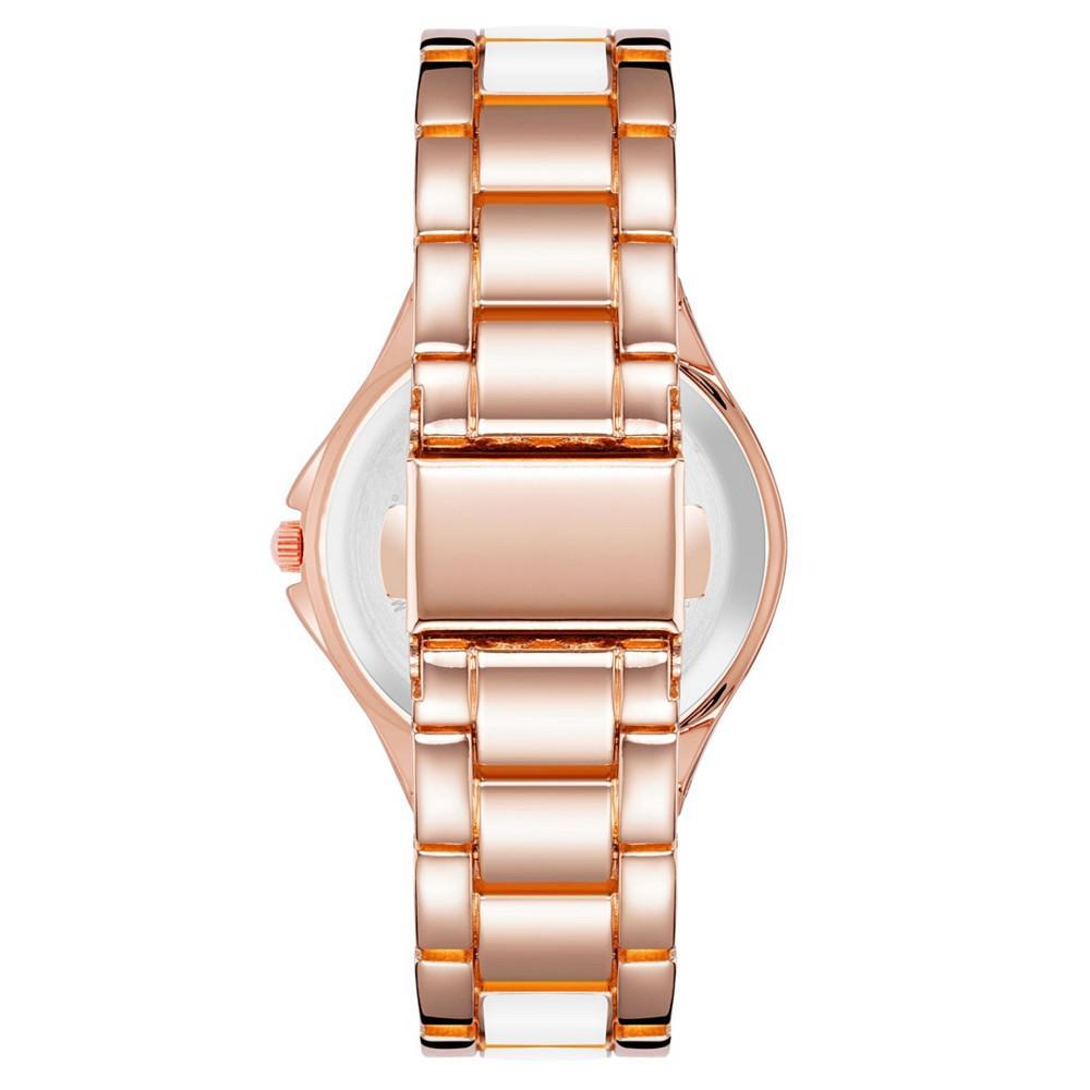 商品Anne Klein|Women's Link Bracelet Watch in Rose Gold-Tone with White Enamel, 36mm,价格¥312,第5张图片详细描述