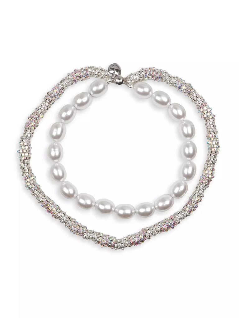 商品Julietta|Eva Silvertone, Crystal & Faux Pearl Necklace,价格¥2623,第1张图片