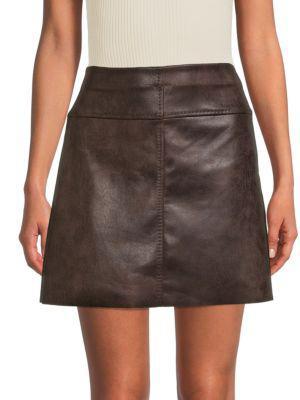 商品Max Studio|Leatherette A-Line Mini Skirt,价格¥257,第1张图片