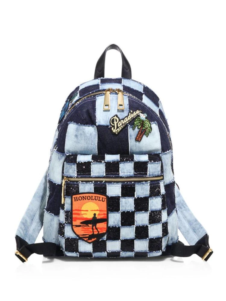 商品Marc Jacobs|Checkered Denim Biker Backpack,价格¥1785,第1张图片