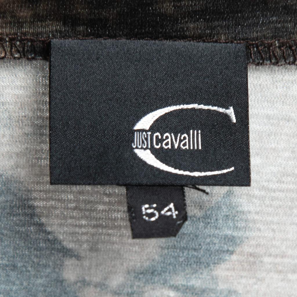 Just Cavalli Brown Printed Jersey V-Neck Short Sleeve T-Shirt XXL商品第4张图片规格展示