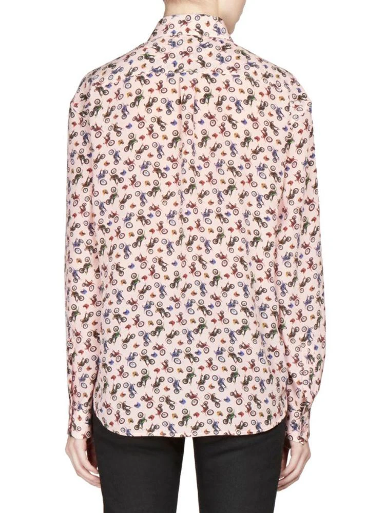 商品Yves Saint Laurent|Silk Motorcycle Print Blouse,价格¥3024,第2张图片详细描述