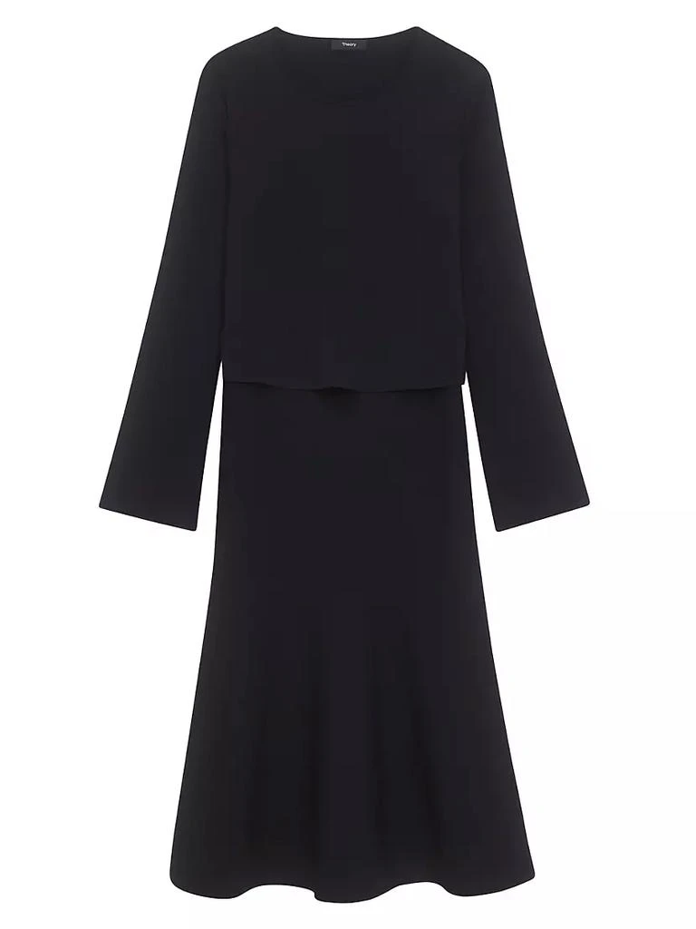 商品Theory|Layered Jersey Midi-Dress,价格¥4378,第1张图片