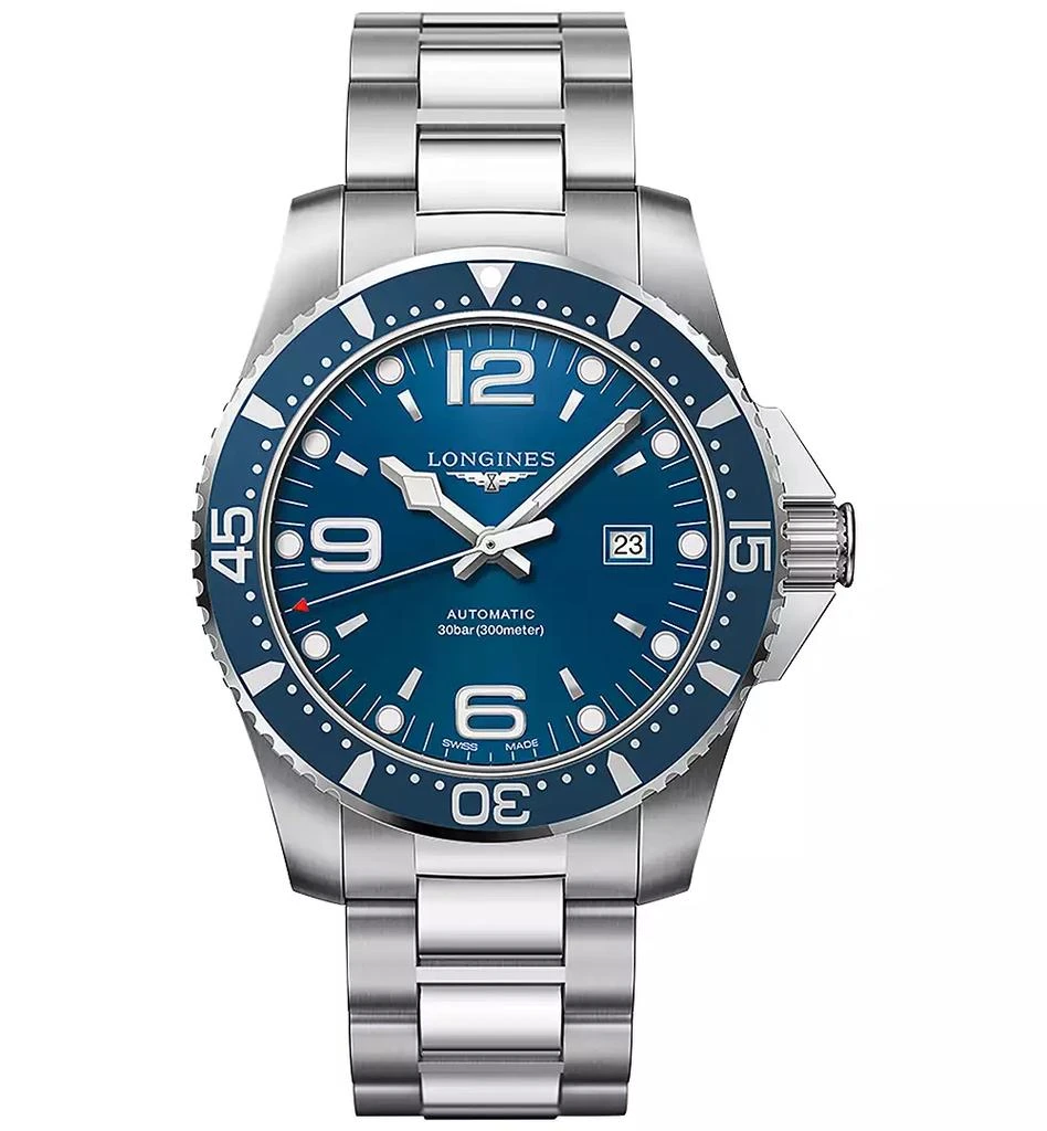 商品Longines|Men's Swiss Automatic HydroConquest Stainless Steel Bracelet Watch 44mm,价格¥10273,第1张图片