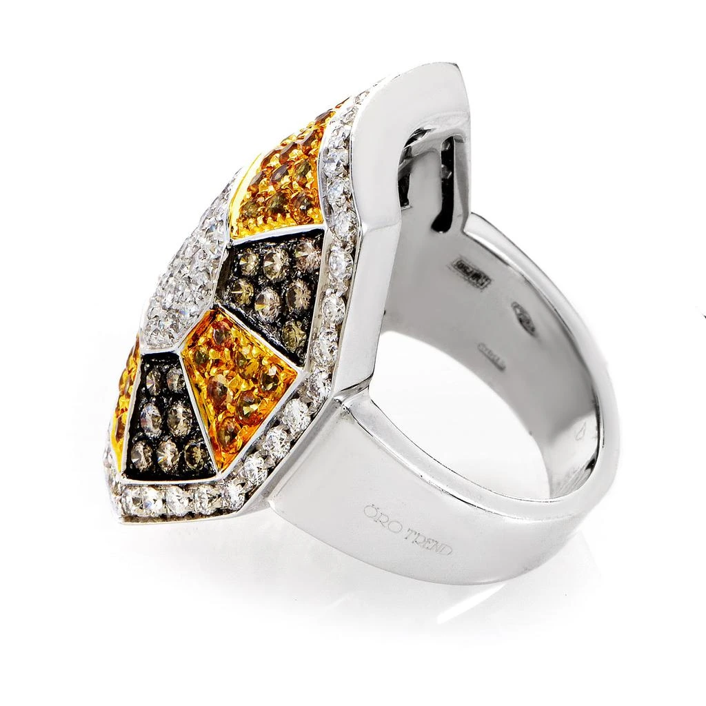 商品Oro Trend|18K White Gold Diamond & Yellow Sapphire Ring,价格¥33965,第4张图片详细描述