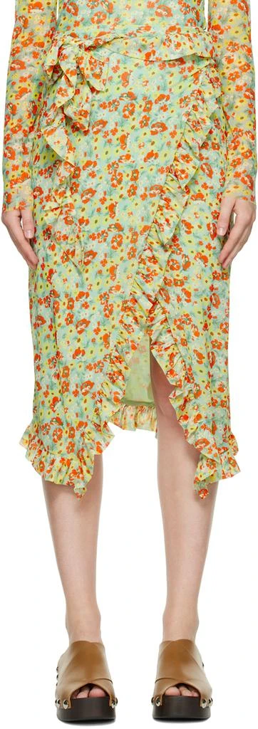 商品Ganni|Green Floral Midi Skirt,价格¥415,第1张图片
