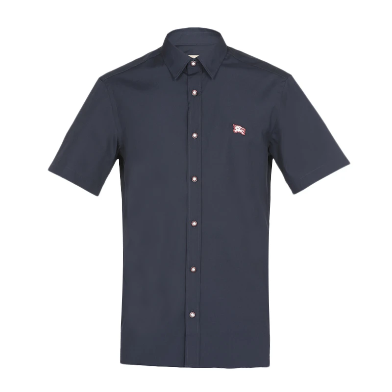 商品Burberry|Burberry 博柏利 男士深蓝色棉质衬衫T恤 8008413,价格¥1406,第1张图片