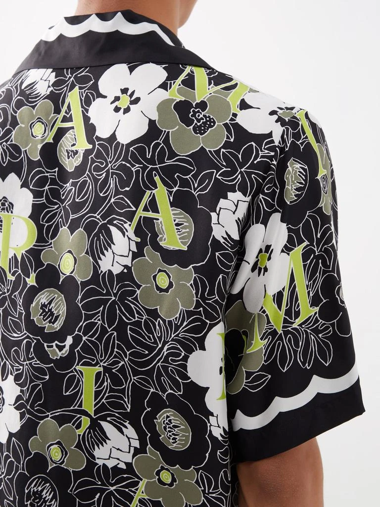 商品AMIRI|Floral-logo silk short-sleeved shirt,价格¥5520,第4张图片详细描述