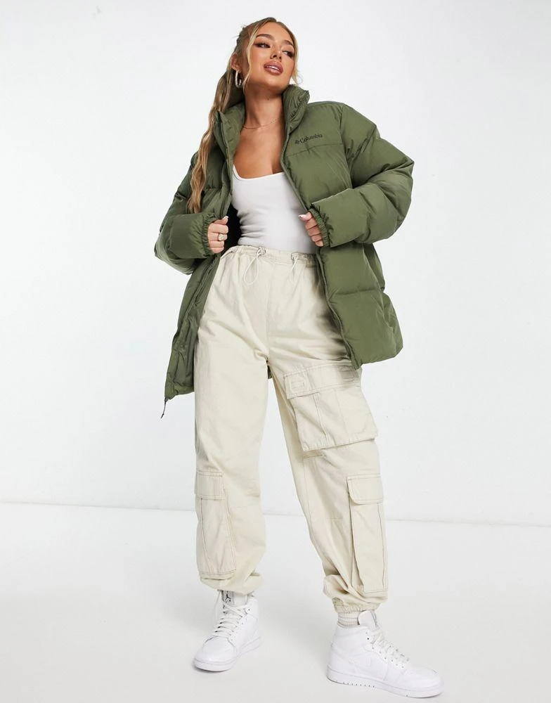 商品Columbia|Columbia Puffect crinkle finish nylon puffer jacket in khaki Exclusive at ASOS,价格¥1160,第4张图片详细描述
